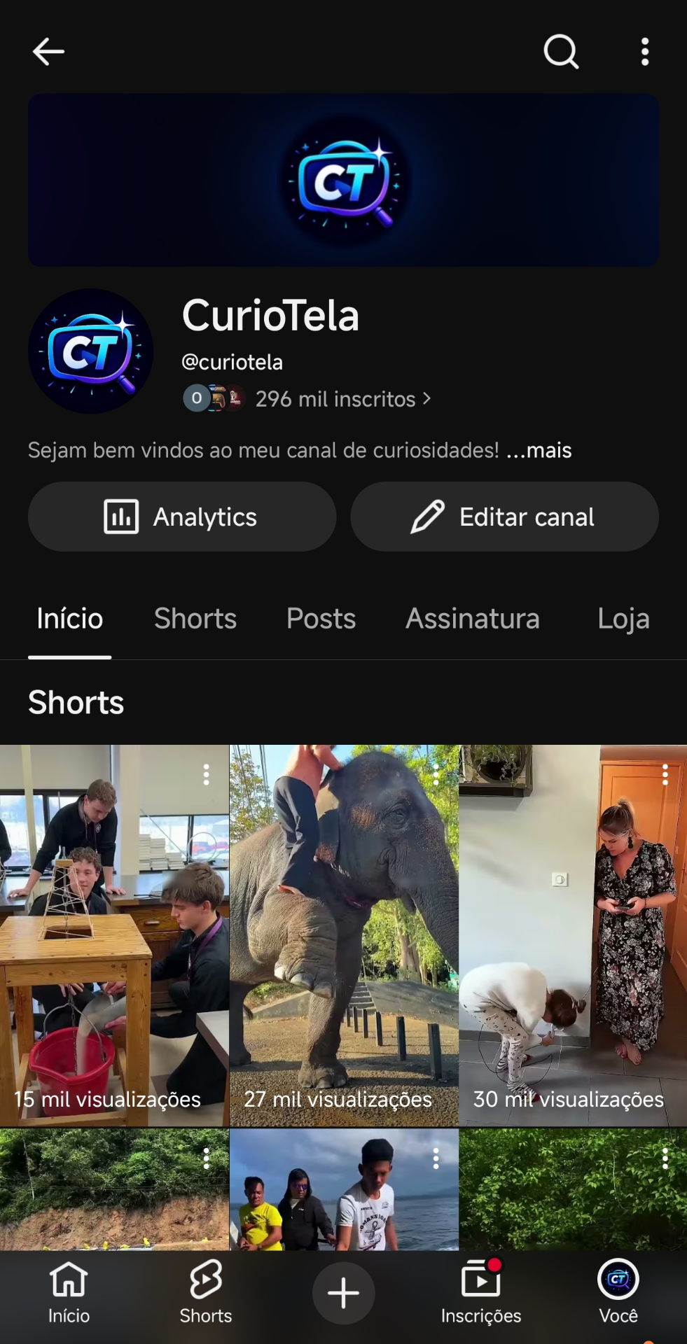 (YOUTUBE) 296 Mil inscritos Monetizado